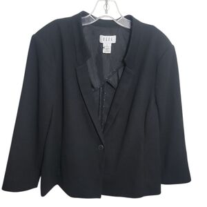 Elle black single button women's v nevk standing collar blazer size XXL